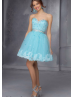 Lace Tulle Beaded Sweetheart Neckline Knee Length Prom Dress 